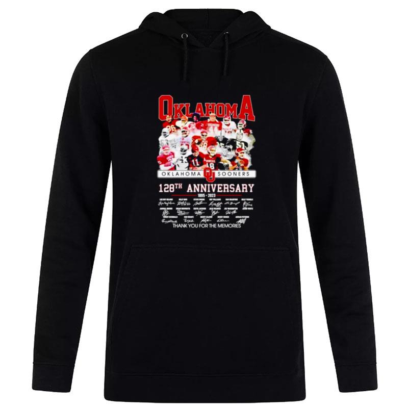 Oklahoma Sooners 128Th Anniversary 1895 2023 Thank You For The Memories Signatures Hoodie