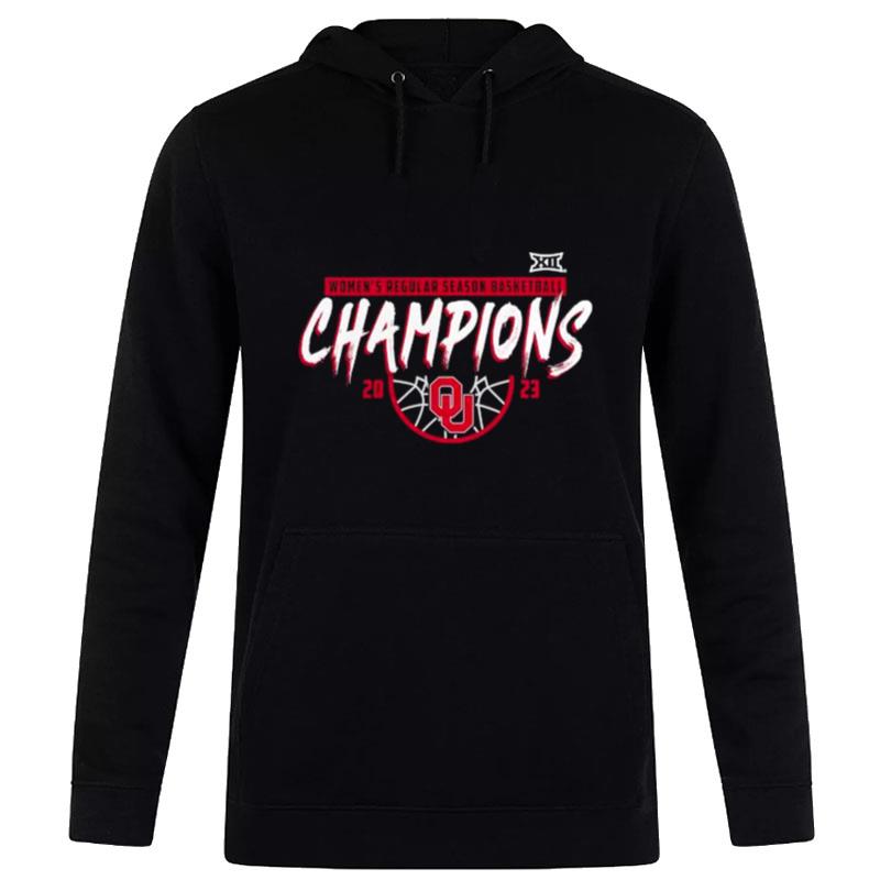 Oklahoma Sooners 2023 Big 12 Wo Basketball Regular Season Champions Black Hoodie