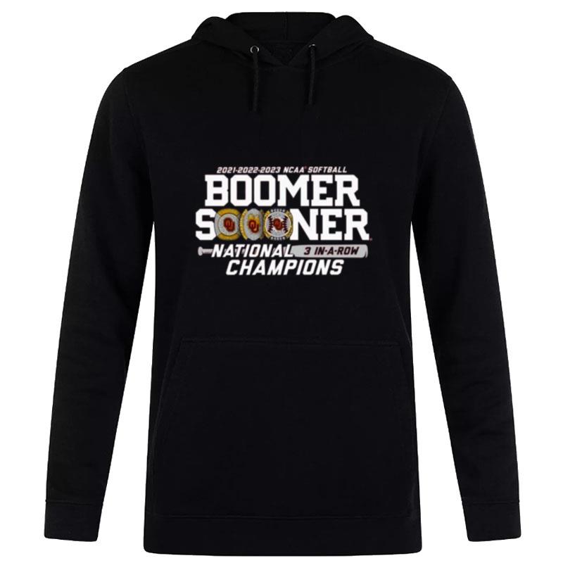 Oklahoma Sooners Blue 84 Unisex Three Peat Ncaa Softball Wo College World Series Champions Hoodie