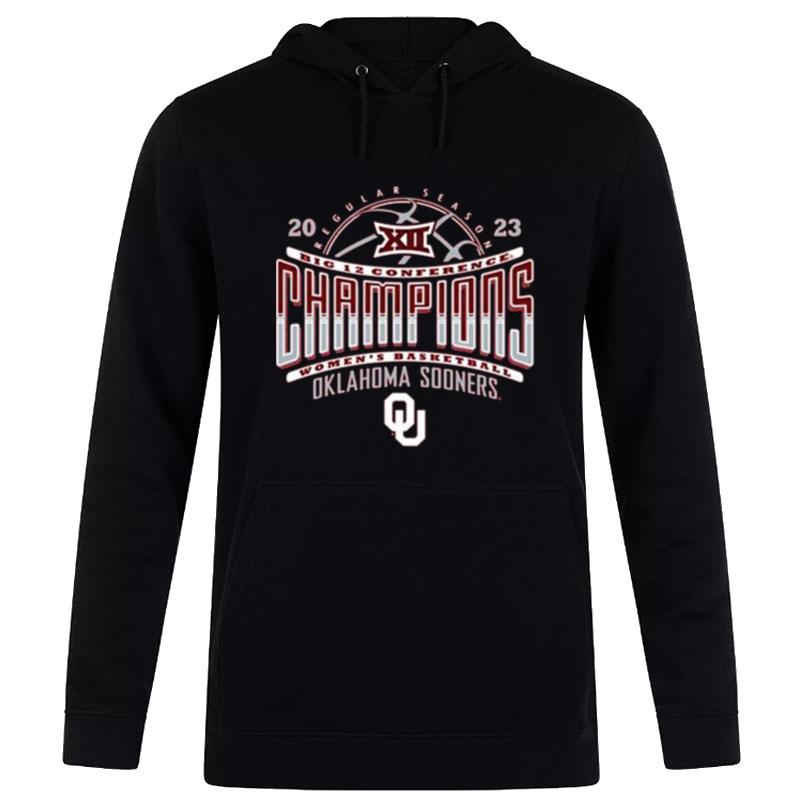 Oklahoma Sooners Crimson 2023 Big 12 Wo Basketball Champions Hoodie