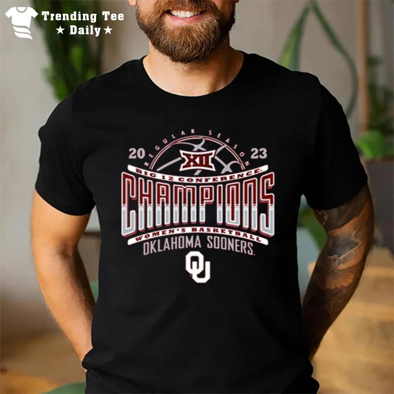 Oklahoma Sooners Crimson 2023 Big 12 Wo Basketball Champions T-Shirt