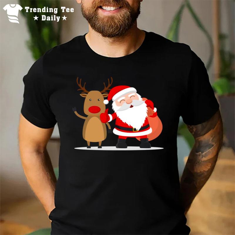 Oldman Reindeer Ugly Xmas Merry Christmas T-Shirt