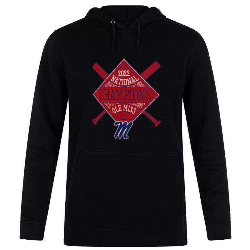 Ole Miss Rebels 2022 Ncaa Cws Baseball Cross Bat National Champs Hoodie