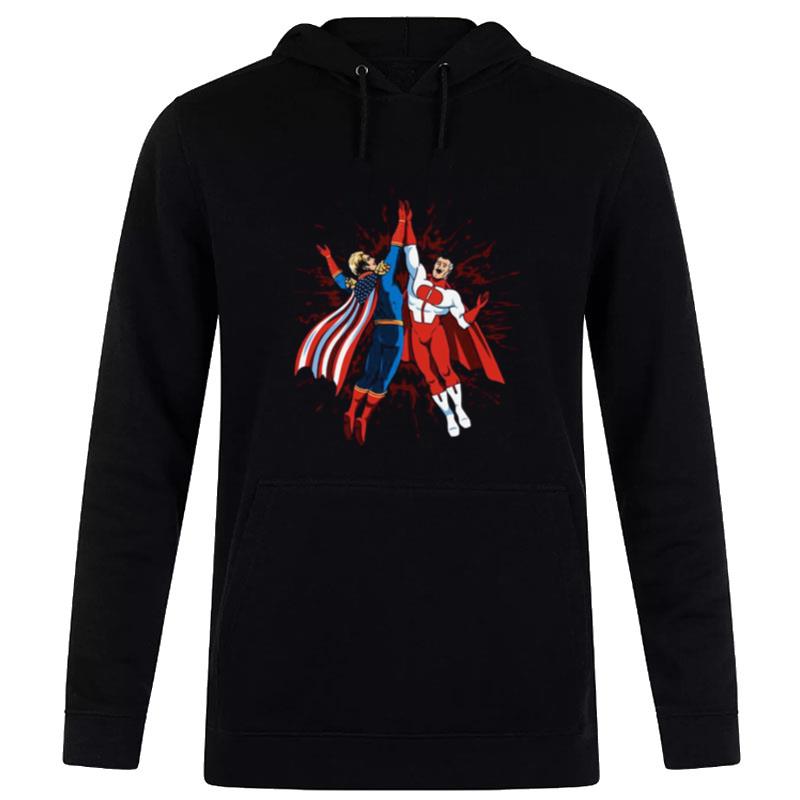 Omni Man And Homelander Highfive Hoodie