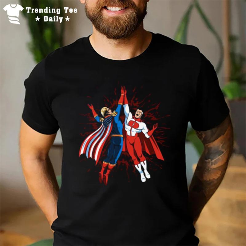 Omni Man And Homelander Highfive T-Shirt