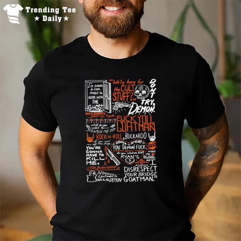 On Your Bridge Goatman White Halloween Monsters T-Shirt