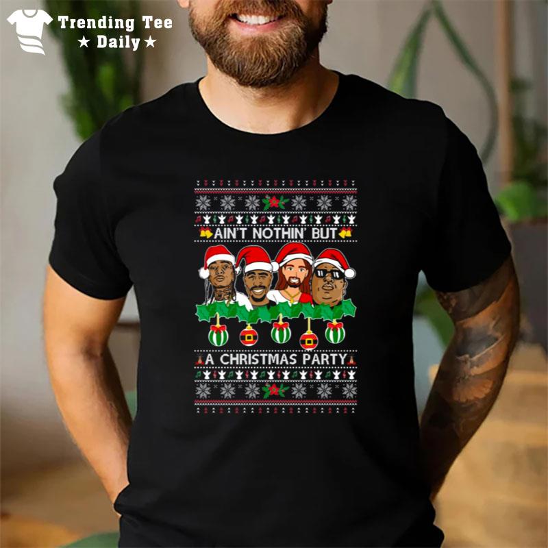 Oncoast Christmas Party Jesus Ugly Christmas Funny Ugly Christmas Holiday Gif T-Shirt