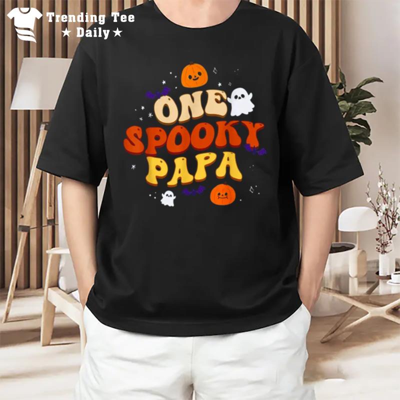 One Spooky Papa Boo Halloween Cute Family Matching Group T-Shirt