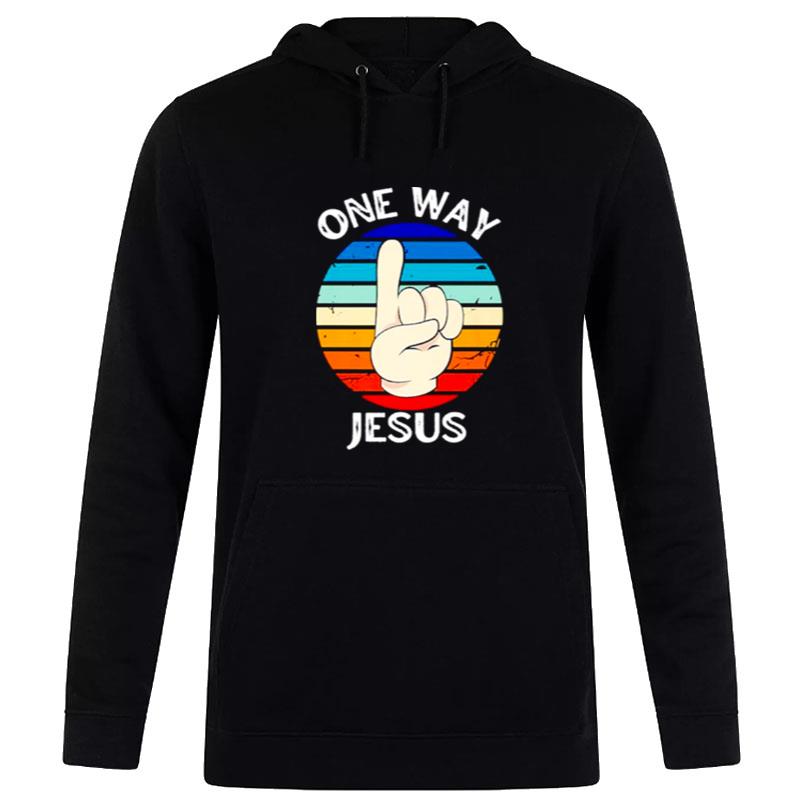 One Way Jesus People Christian Revolution Finger Up Vintage Hoodie