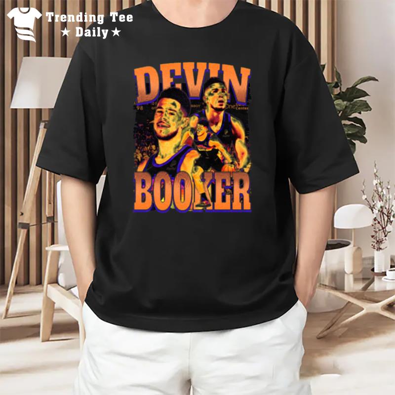 Orange Design Basketball Devin Booker Vintage Style T-Shirt