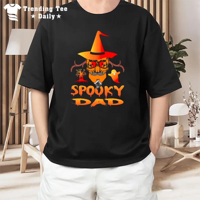 Orange Hat Halloween Trick Or Treat Spooky Dad T-Shirt