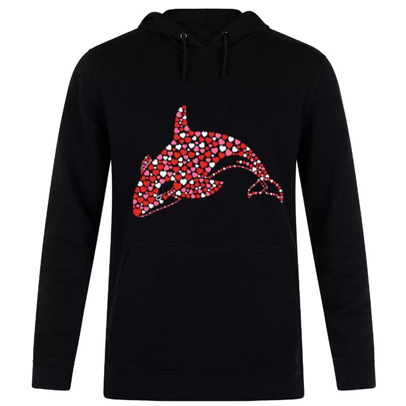 Orcas Killer Whale Valentines Day Shape Heart Love Pullover Hoodie