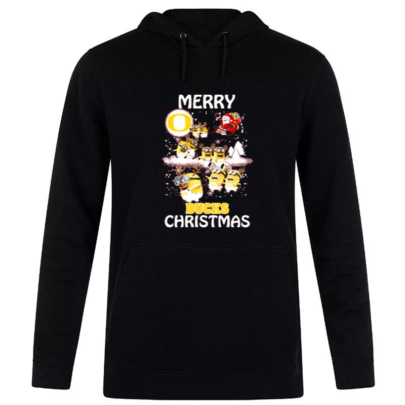 Oregon Ducks Ugly Christmas S Minions Santa Claus Merry Christmas Oregon Ducks Hoodie