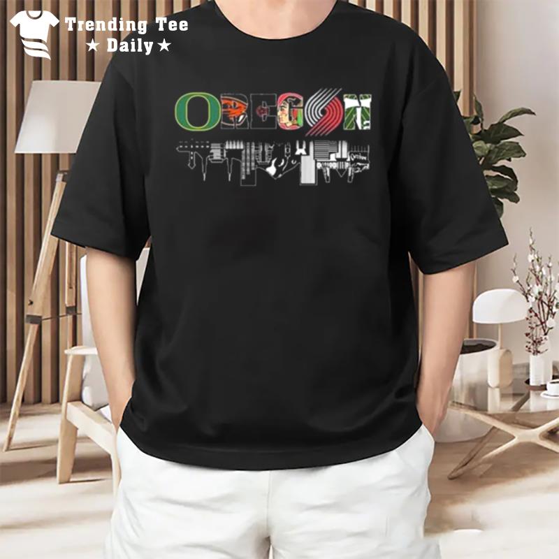 Oregon Sports Water Reflection Skyline T-Shirt