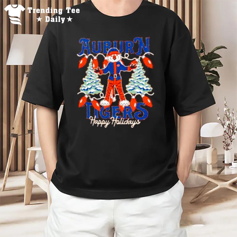 Original Auburn Tigers Happy Holidays Xmas Lights T-Shirt