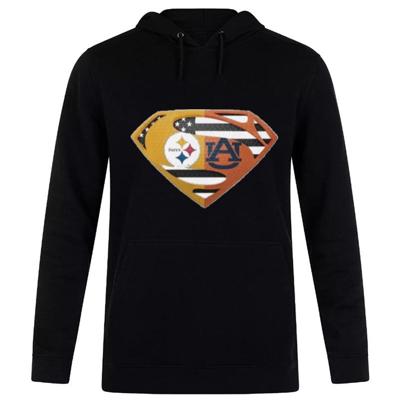 Original Pittsburgh Steelers Auburn Cleveland Tigers Superman Logo Us Flag Hoodie