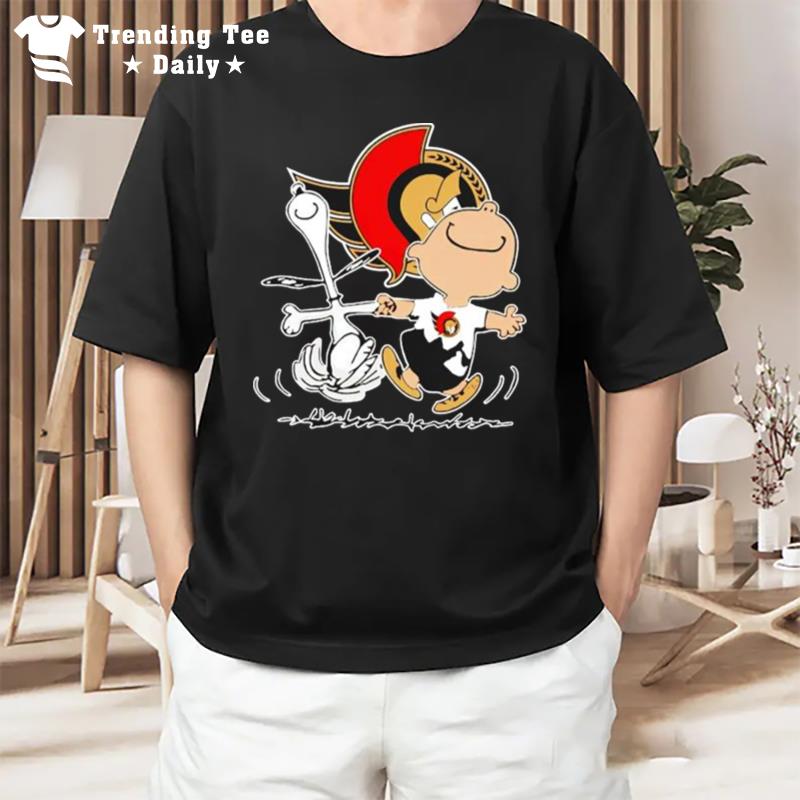 Ottawa Senators Snoopy And Charlie Brown Dancing T-Shirt