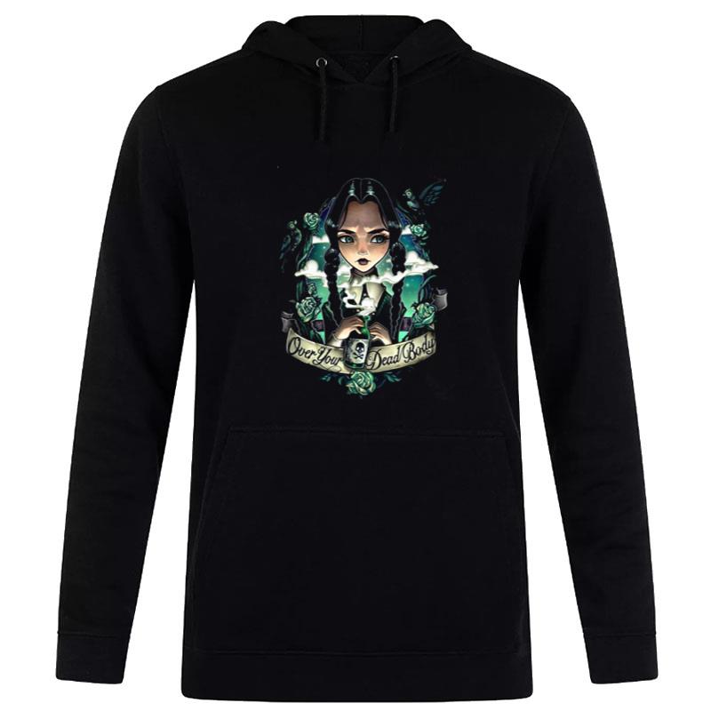 Over Your Dead Body Wednesday Addams Halloween Hoodie