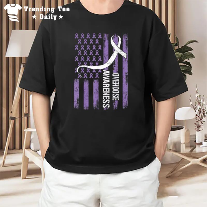 Overdose Awareness Month Flag Purple For And T-Shirt