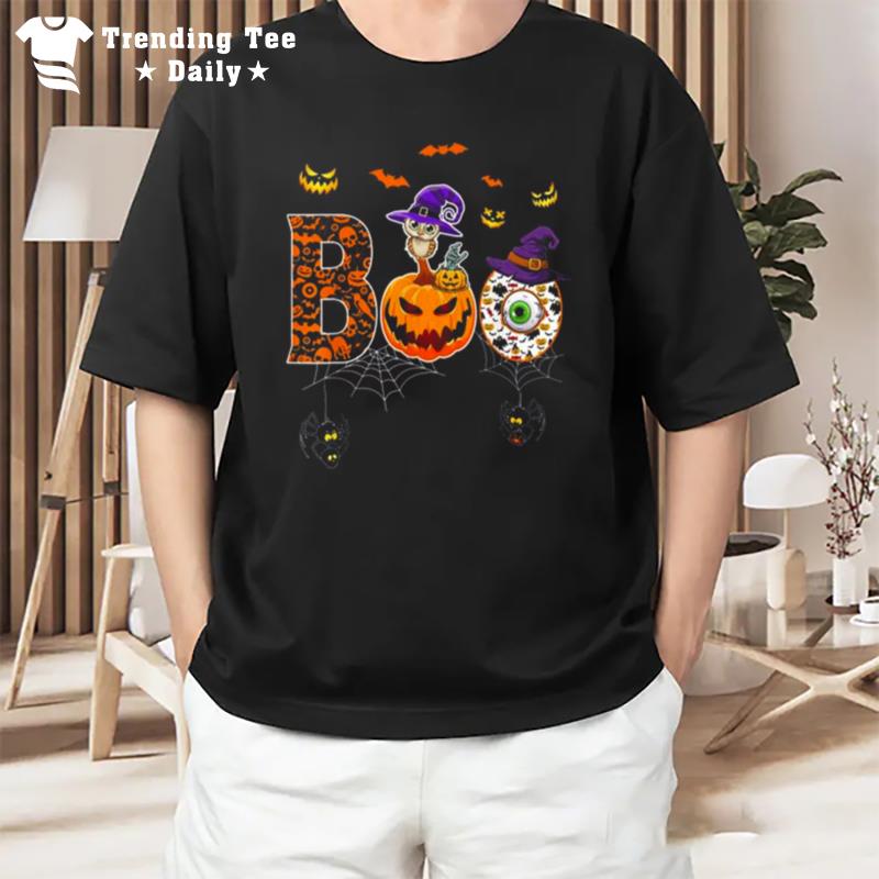 Owl Halloween Costume Boo Pumpkin T-Shirt