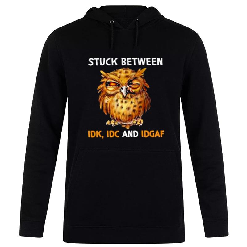 Owl Stuck Between Idk Idc And Idgaf Hoodie