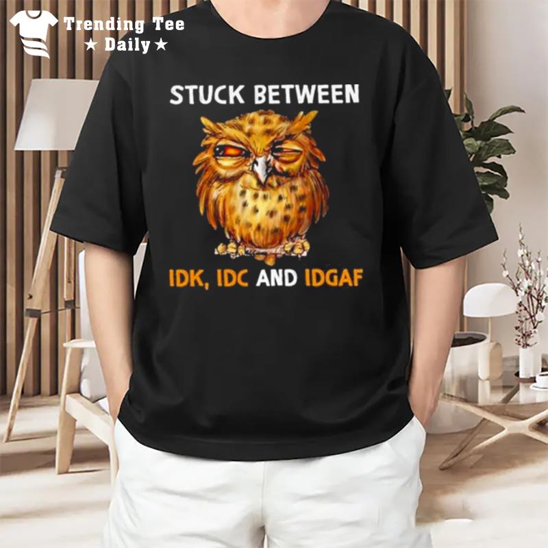 Owl Stuck Between Idk Idc And Idgaf T-Shirt