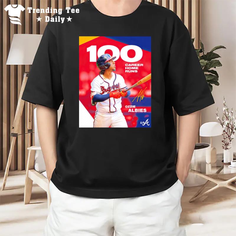 Ozzie Albies 100 Career Home Runs T-Shirt