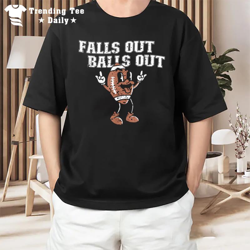 Retro Falls Out Balls Out Football Vintage Thanksgiving T-Shirt