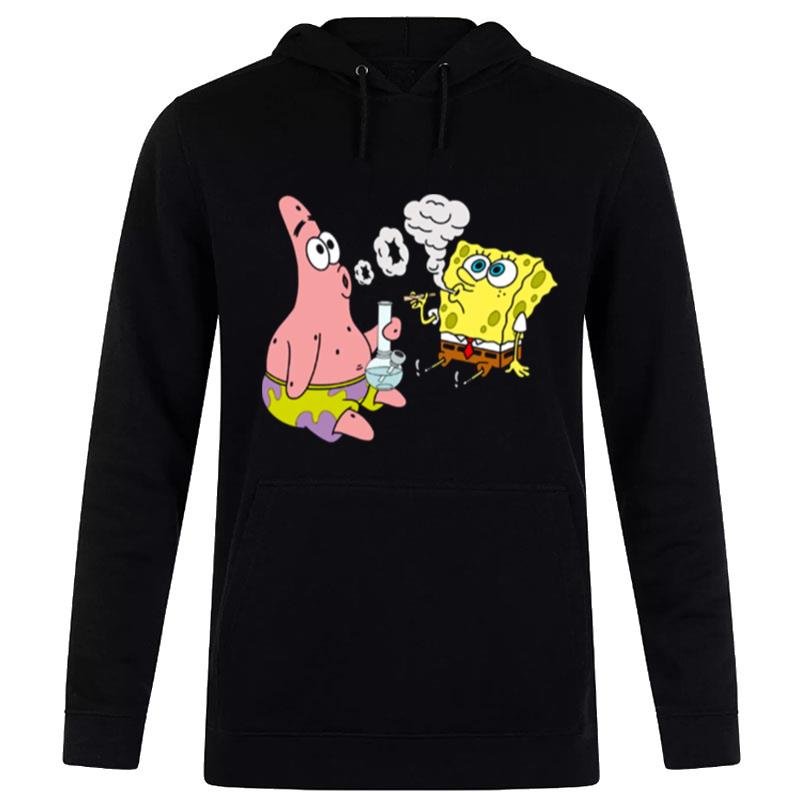 Spongebob And Patrick Smoking Weed Cannabis Cartoon Ars Hoodie