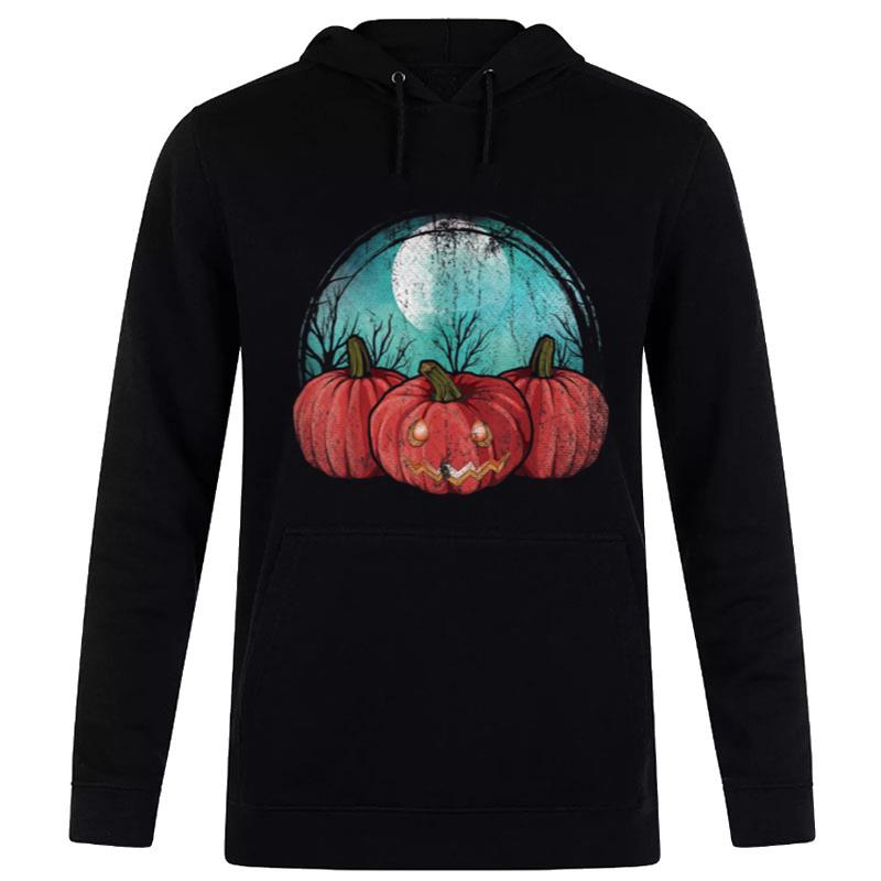 Spooky Jack O Lantern Halloween Costume Full Moon Pumpkin Hoodie