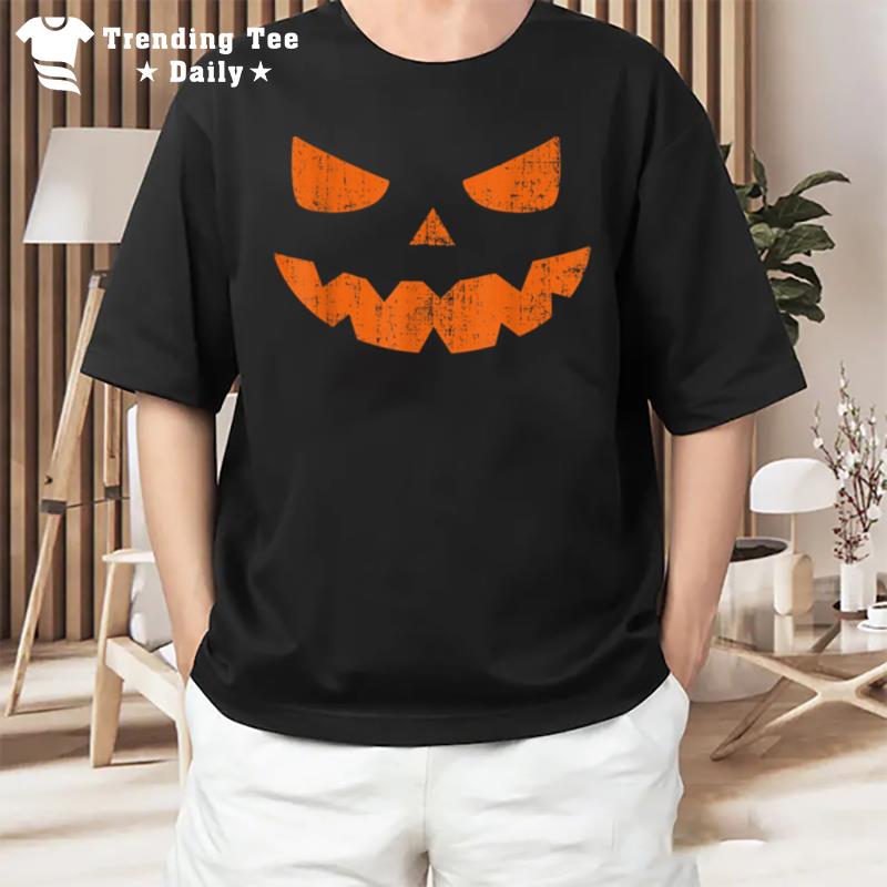 Spooky Jack O Lantern Halloween Pumpkin Face T-Shirt