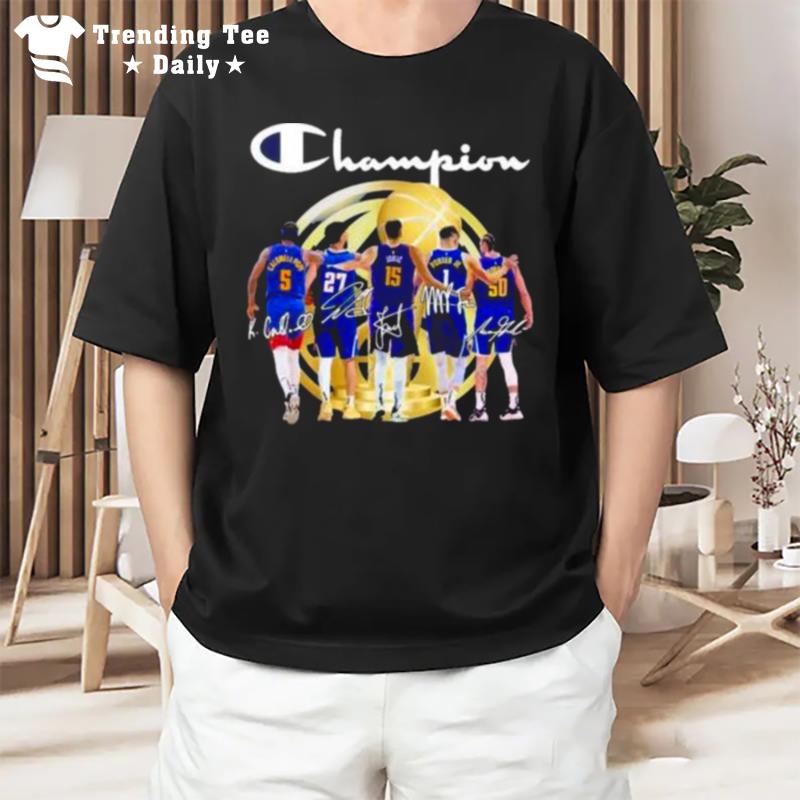 Sport Team Denver Nuggets Champions Nba Finals Signatures T-Shirt