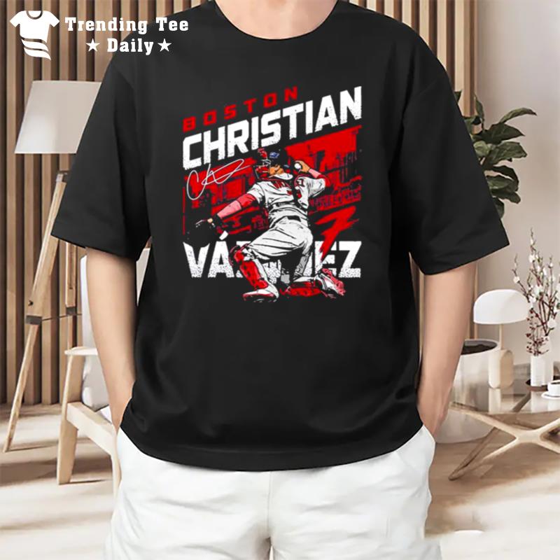 Sports Christian Vazquez City Name Houston Astros Boston Signature T-Shirt