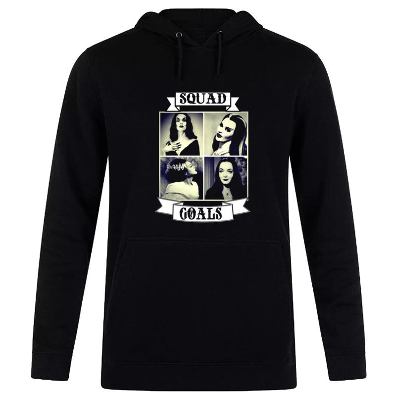 Squad Goals Vampira Morticia Adams Lily Munster Bride Of Frankenstein Gothic Hoodie