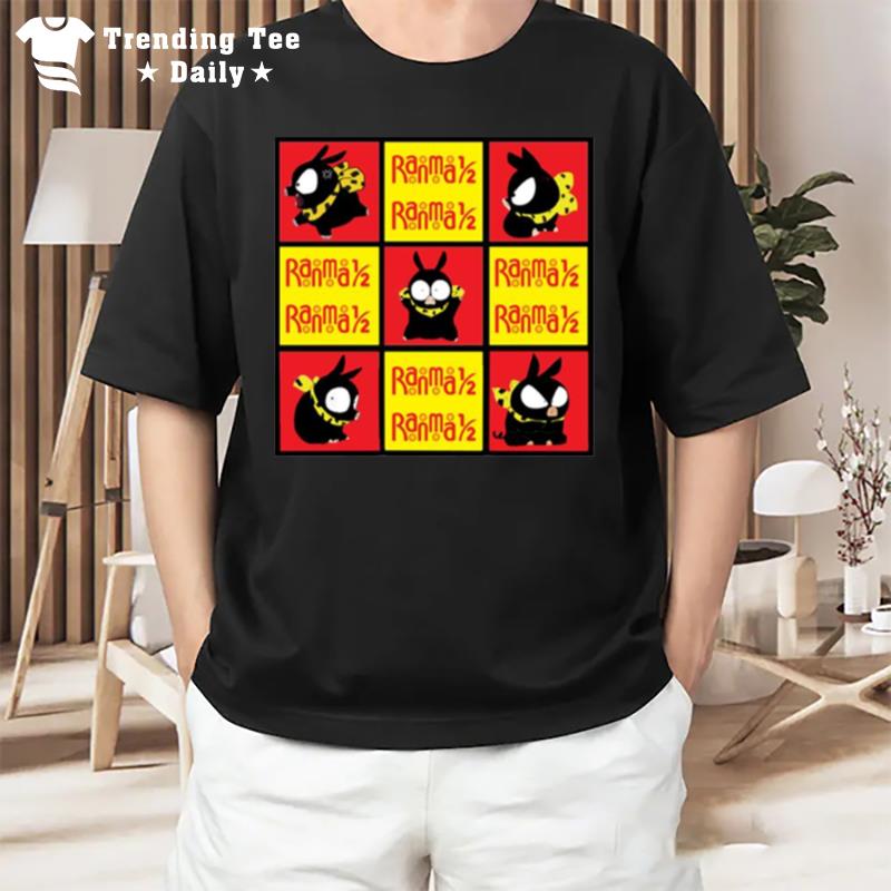 Square Design Ranma Pig Blocks P Chan T-Shirt