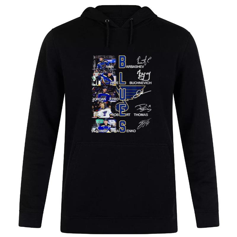 St. Louis Blues Ivan Barbashev Pavel Buchnevich Jordan Kyrou 2022 Signatures Hoodie