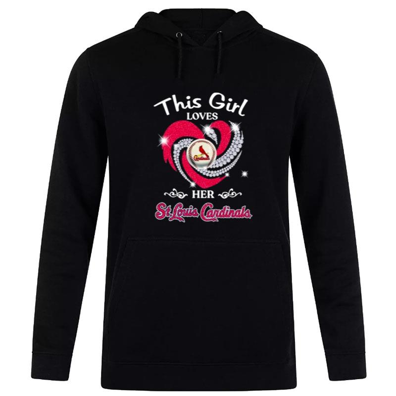 St. Louis Cardinals 2023 This Girl Loves Her St. Louis Cardinals Heart Diamond Hoodie