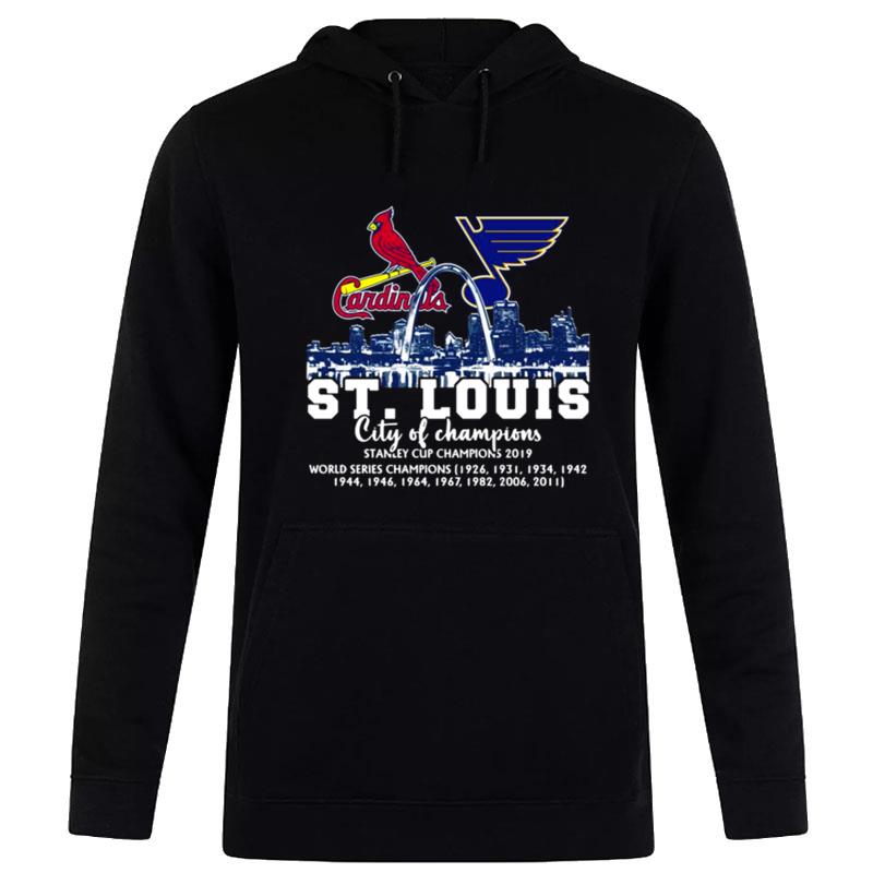 St. Louis City Of Champions St Louis Cardinals And St. Louis Blues 2022 Hoodie