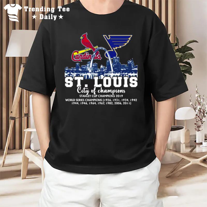 St. Louis City Of Champions St Louis Cardinals And St. Louis Blues 2022 T-Shirt