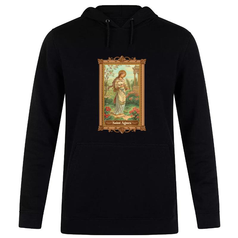 St Agnes Of Rome Prayer Card Vintage Catholic Art Saints Hoodie