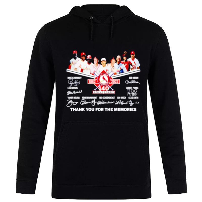 St Louis Cardinals 1882 2022 140 Anniversary Thank You For The Memories Signatures Hoodie