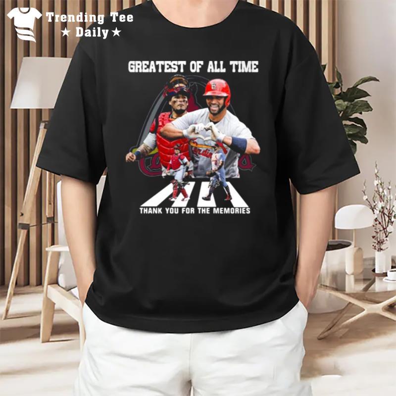 St Louis Cardinals Molina And Pujols Greatest Of All Time Abbey Road Thank You For The Memories Signatures T-Shirt