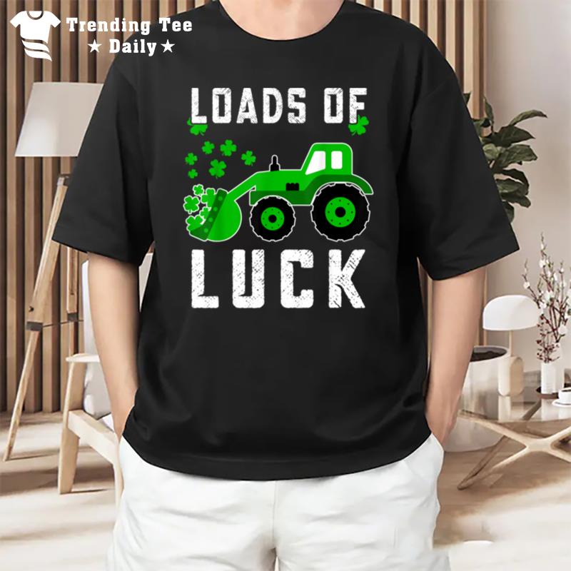 St Patrick Day Load Of Luck Excavator Irish Kids Toddler Boy T-Shirt