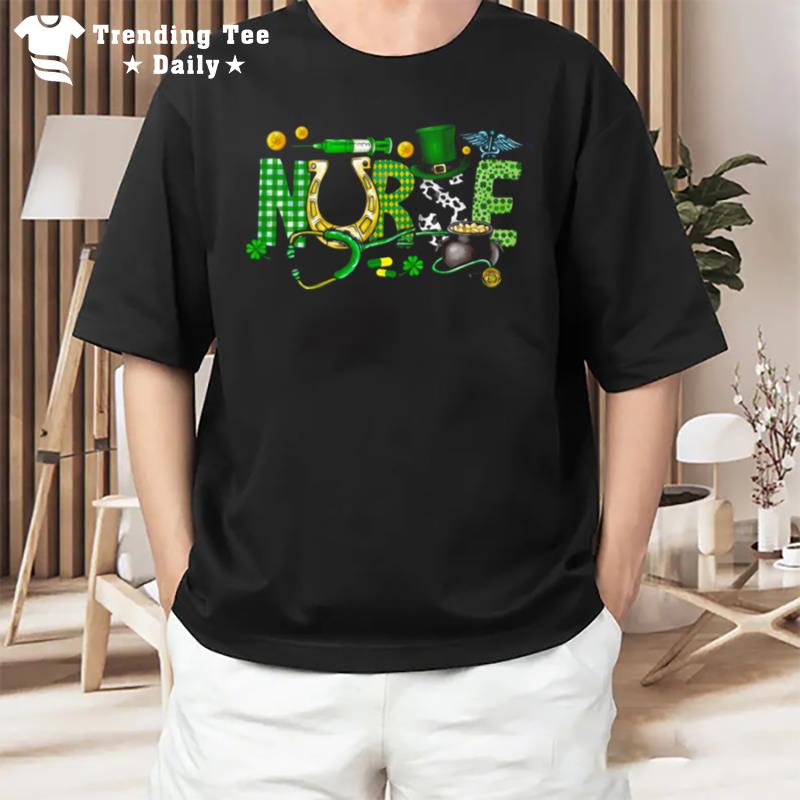 St Patrick'S Day Nurse Clover Shamrock T-Shirt