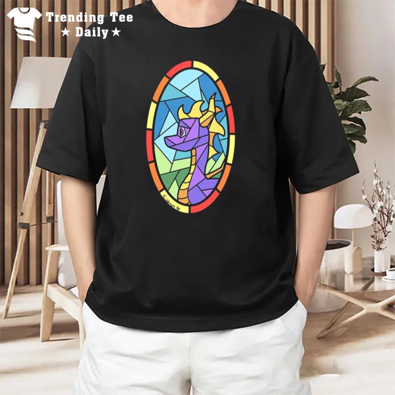 Stained Glass Spyro Game Spyro Reignited Trilogy T-Shirt