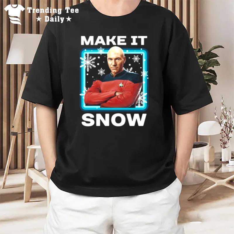 Star Trek Next Generation Make It Snow Christmas T-Shirt