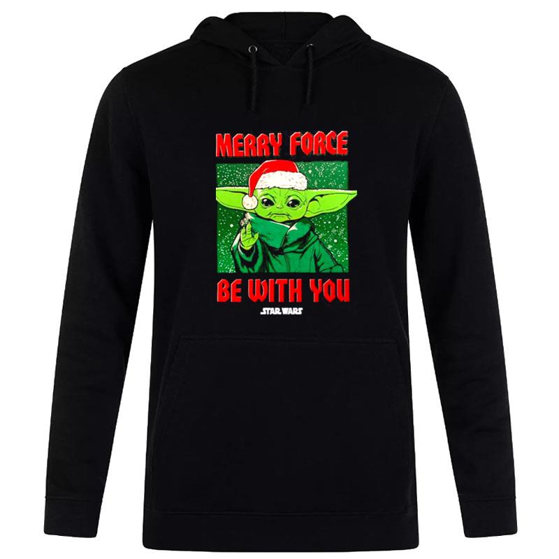 Star Wars Baby Yoda Christmas Merry Force Be With You Hoodie