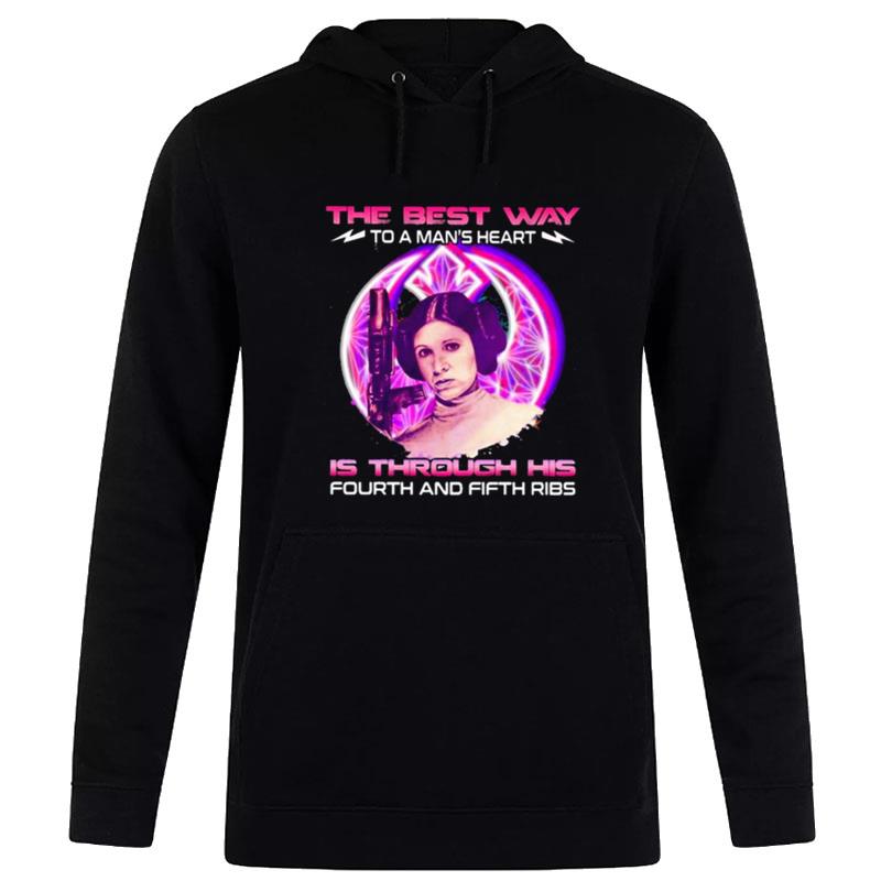 Star Wars Princess Leia The Best Way To A Man'S Heart Is Through His Fourth And Fifth Rib Hoodie