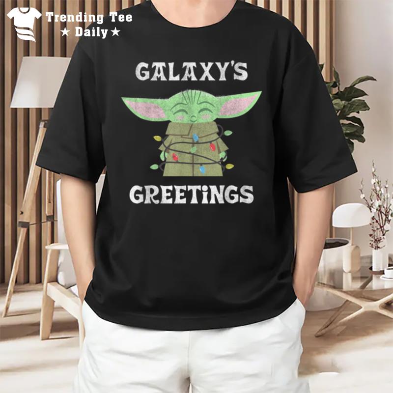 Star Wars The Mandalorian Christmas Child Galaxy'S Greetings T-Shirt