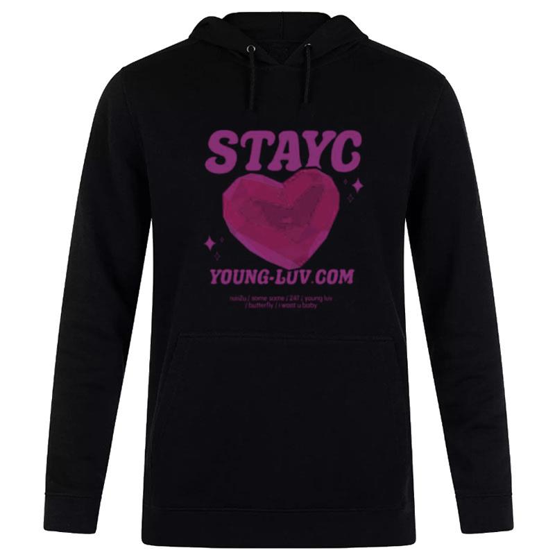 Stayc'S Young Luv Pink Hear Hoodie